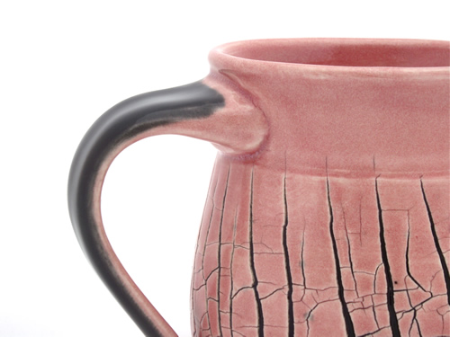 Crackle Pink Mug Detail